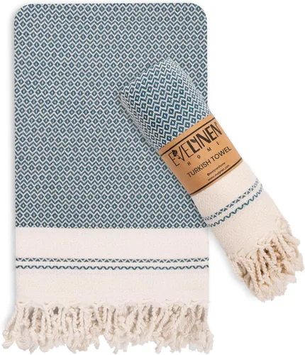 Miniatura 10 de Evelynen - Juego de 2 toallas de mano turcas para baño y cocina, toallas de mano bohemias con bucles para colgar, para cara, té, plato, cocina