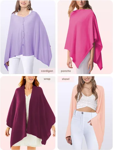 Miniatura 58 de MissShorthair Versatile Women's Shawl Wrap – Soft Knitted Poncho Cape Scarf for Fall Winter