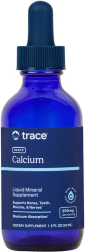 Trace Minerals Calcio iónico líquido | Contracción ósea, dientes sanos y músculos | Certificado vegano, sin gluten, sin OGM | 2.0 fl oz