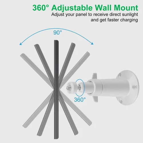 Miniatura 3 de UYODM Paquete de 3 cargadores de panel solar compatibles con Arlo Essential Spotlight/XL solamente, cable de carga de alimentación de 16.5 pies