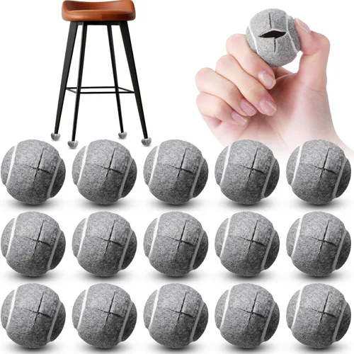 Macarrie 16 pelotas de tenis precortadas para sillas, sillas de pelota de tenis, cubiertas de pies para patas de muebles para aula, protección del