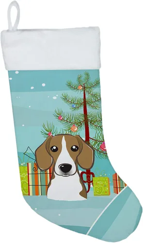 Miniatura 34 de Caroline's Treasures BB1590CS Árbol de Navidad y Alaskan Malamute Calcetines de Navidad para colgar en la chimenea, decoración de fiesta de Navidad