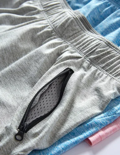 Miniatura 2 de Liberty Imports 1 o 5 paquetes de pantalones cortos de gimnasio para mujer con bolsillos con cremallera, ropa casual de salón para mujer activa