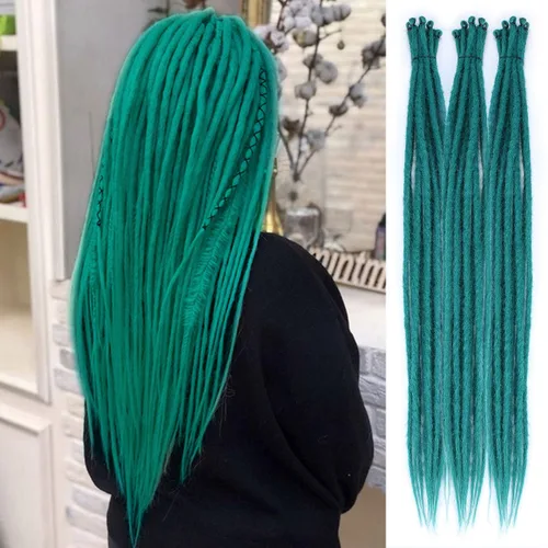 Miniatura 62 de Extensiones de rastas trenzadas bohemias de 24 pulgadas, 10 hebras de rastas sintéticas rizadas color marrón degradado con trenza de caja, rastas