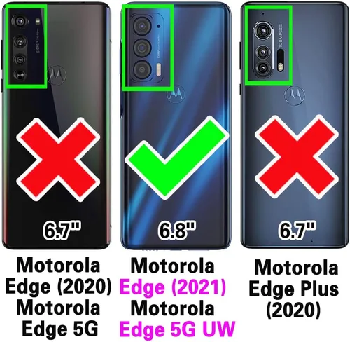 Miniatura 2 de Asuwish Funda para teléfono Motorola Moto Edge 2021/MotoEdge 5G UW con protector de pantalla de vidrio templado y soporte para tarjeta de crédito