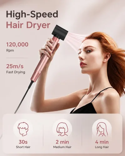 Miniatura 3 de Brightup Air Styler 5 en 1, cepillo secador de pelo de alta velocidad de 1400 W, rizador de pelo automático profesional con botón de disparo frío