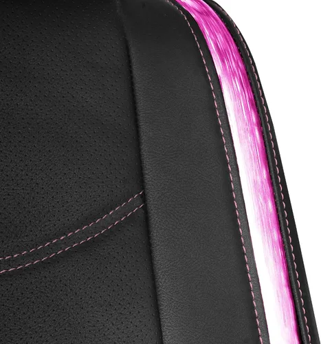Miniatura 5 de FH Group - Juego completo de fundas para asientos de auto de cuero sintético, ajuste universal, para asientos frontales con respaldo bajo, Rosa