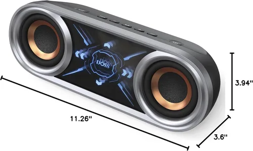 Miniatura 10 de DOSS SoundBox Pro+ P400 Altavoz Bluetooth, sonido estéreo fuerte de 50 W, graves profundos, tiempo de reproducción de 26 horas, luces espejo