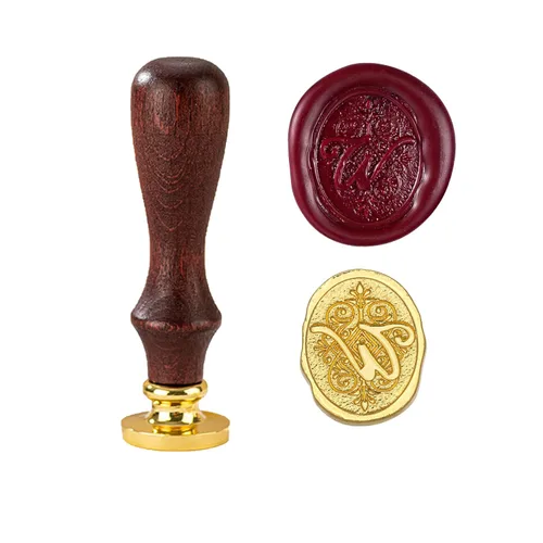 Miniatura 23 de Sello de cera con letra inicial del alfabeto G, sello de cera de sellado de letras vintage con cabeza de latón extraíble y mango de madera