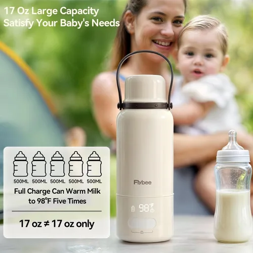 Miniatura 7 de Calentador de botellas portátil, 12000 mAh de larga duración, calentamiento rápido de 3 minutos para leche materna/fórmula/agua, control preciso