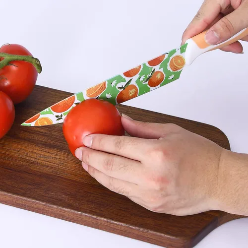 Miniatura 2 de UPTRUST Juego de cuchillos de cocina de acero inoxidable de 10 piezas, revestimiento antiadherente con 5 cuchillas protectoras, cuchillos de frutas