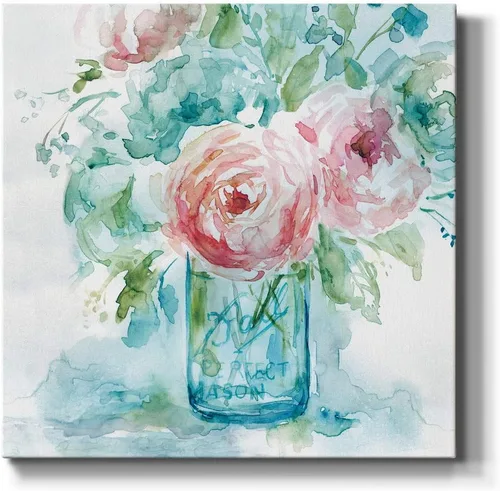 Miniatura 17 de WEXFORD HOME Cuadro Premium en Lienzo con Envoltura de Galería Floral Multicolor para Pared, Arte Abstracto Floral Romántico Moderno, Impresión