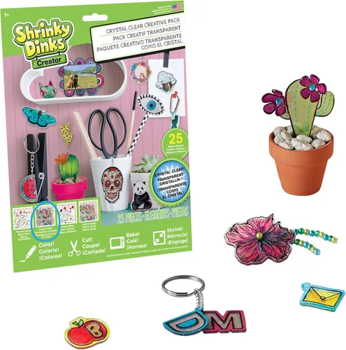 Paquete creativo de Shrinky Dinks, 25 hojas transparentes, set de actividades artísticas y manualidades para niños, regalos para calcetines