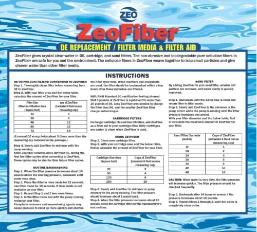 Miniatura 3 de Zeo Fibra de 6 libras de repuesto de filtro DE Medios de filtración verdes para piscinas Ayuda de filtro de arena/cartucho Alternativa