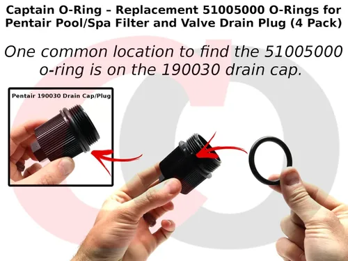 Miniatura 3 de Captain O-Ring – Reemplazo 51005000 O-Rings para filtro de piscina/spa Pentair y tapón de drenaje de válvula (paquete de 4)