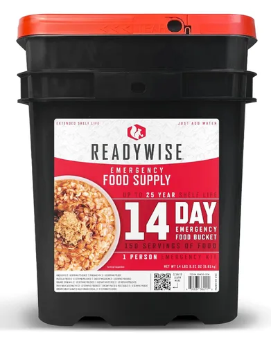 Miniatura 10 de ReadyWise Suministro de alimentos para emergencias de 30 días - 296 porciones, 2 cubos, comidas de proteína liofilizadas, almacenamiento