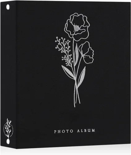 Miniatura 8 de Lanpn Álbum de fotos de 8 x 10 pulgadas, tapa dura de lino, sin ácidos, bolsillo de carga superior, libro de fotos con mangas que tiene capacidad