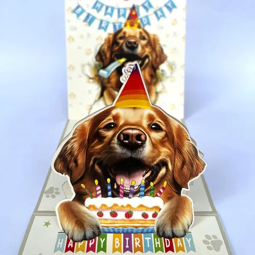 Miniatura 62 de Tarjeta de cumpleaños de perro Beagle 3D emergente – Felicitación de feliz cumpleaños para los amantes de los perros – Tarjeta desplegable