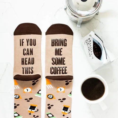 Miniatura 3 de Lavley Calcetines divertidos con texto en inglés "If You Can Read This, Bring Me Funny Socks", regalos novedosos para hombres, mujeres y adolescentes