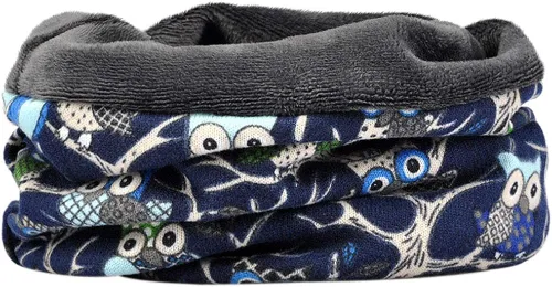 Miniatura 2 de Kangqifen multifunción Slouchy Beanie Hat Owl Pattern Forro polar Invierno cálido Cap Loop Bufanda para mujer