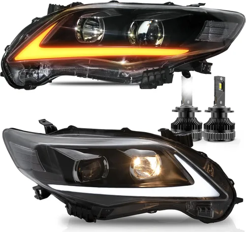 Miniatura 10 de VLAND Compatible con el conjunto de faros delanteros Toyota Corolla 2011 2012 2013 (no para modelos COROLLA LE)