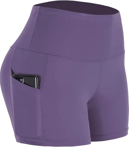 Miniatura 8 de CADMUS - Pantalones cortos deportivos de tiro alto para mujer, para yoga, acondicionamiento físico y correr, con bolsillos profundos