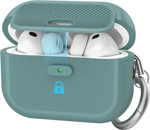 Miniatura 13 de TRONWIN Funda para AirPods Pro 2, [con bloqueo] Funda para AirPods Pro de una pieza (2ª/1ª generación), funda protectora completa de silicona suave