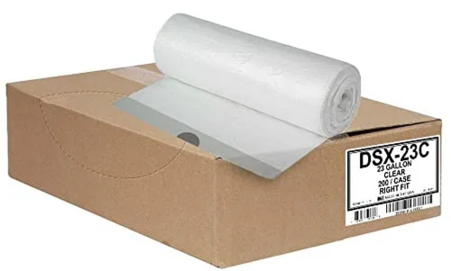Aluf Plastics-Bolsas de basura transp. c/cordón, capac. 26 gal, grosor de 0.9 mil, 28x39 pulg, se adapta a basureros Slim Jim delgados, paq de 200;