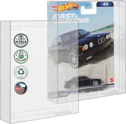 MALKO Estuche Protector de Exhibición Hot Wheels para Coches Diecast de Tarjetas Premium - Paquete de 10 | Requiere Ensamblaje