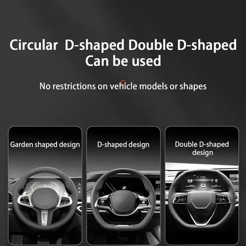 Miniatura 5 de AUCELI Funda para volante de automóvil, protector de volante de vehículo de cuero de 15 pulgadas, antideslizante, transpirable, accesorios