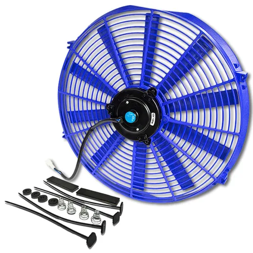 Miniatura 33 de DNA Motoring Ventilador de radiador delgado de refrigeración eléctrica de alto rendimiento de 12 pulgadas con kit de montaje, rojo, 2 piezas