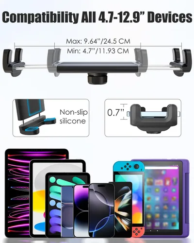 Miniatura 8 de Charchendo [Ajuste personalizado] Soporte de tableta para Tesla Model Y y Model 3, soporte de respaldo de asiento integrado para iPad Pro Air Mini