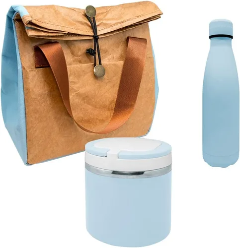 Miniatura 4 de Nerthus FIH 1039 SET - Botella de doble pared de acero inoxidable rosa + funda para tarjeta rosa + bolsa térmica rosa