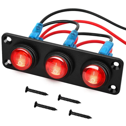 Miniatura 10 de Nilight Panel interruptor basculante de 5 bandas con 3 pines, resistente al agua, interruptores de palanca de encendido/apagado para automóvil, Azul