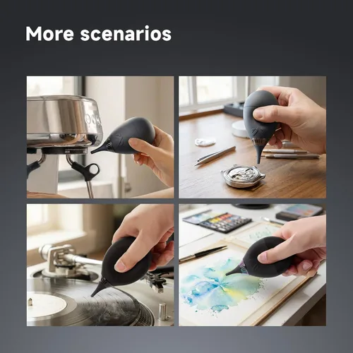 Miniatura 6 de VSGO Soplador de aire para cámara con filtro de aire comprimido para Nikon, Sony, Canon lente y limpieza del sensor, diseño de vaso verde (V-B014E)