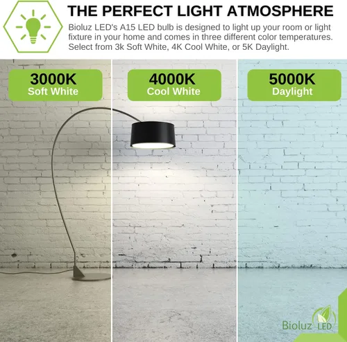 Miniatura 4 de Bioluz - Bombillas LED regulables, equivalente a 60 W (8 W), base media tipo A, blanco suave 3000 K, paquete de 4, eficiencia energética, reemplazo