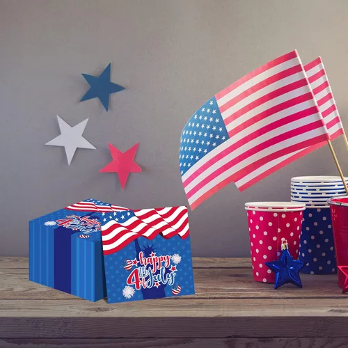Miniatura 5 de 100 servilletas de 4 de julio para fiesta del Día de los Caídos, servilletas de papel desechables para el Día de la Independencia
