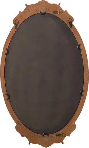 Miniatura 7 de Espejo ovalado barroco antiguo para pared de 30 x 18 pulgadas, acabado envejecido para colgar, marco de madera negra, espejos vintage para baño