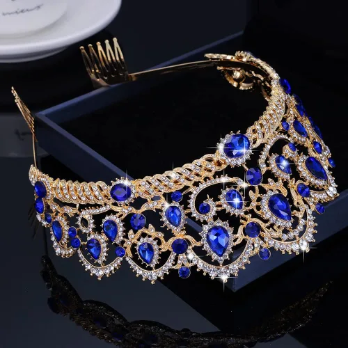 Miniatura 3 de Kamirola - Corona de tiaras para mujeres y niñas, diademas de cristal con peine para novia, boda y fiesta, fiesta de graduación, disfraces góticos