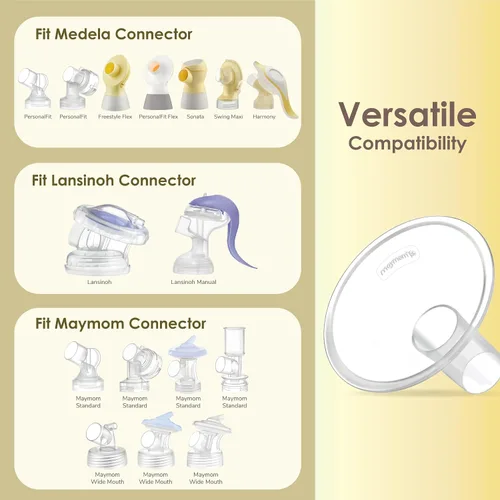 Miniatura 8 de Maymom MyFit Crater Series - Protector de pecho pequeño de 0.787 in, diseño de dos piezas, compatible con piezas de extractor de leche Medela