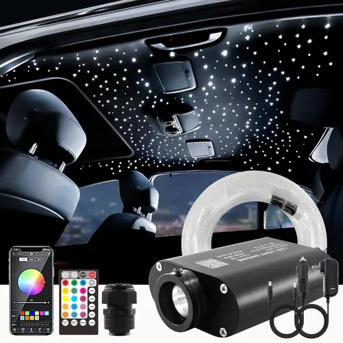 Miniatura 14 de ATOKEE Kit de 150 piezas de techo Starlight activado por sonido, hebras de fibra de 0.03 pulgadas y 6.5 pies, luces de estrella de 16 W