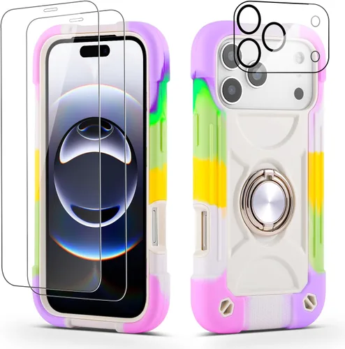 Miniatura 81 de Funda para iPhone Se3/iPhone Se2, iPhone 6/6S, iPhone 7/iPhone 8 de 4.7 pulgadas con soporte de anillo, con 2 protectores de pantalla resistentes