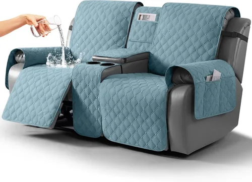 Miniatura 9 de TAOCOCO Funda para Sillón de Dos Plazas Reclinable 100% Impermeable con Consola Central, Funda de Sofá Reclinable Reversible para 2 Asientos