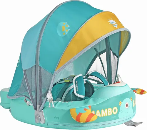 Miniatura 19 de Mambobaby Flotador con toldo mejorado no inflable para bebé, flotador inteligente de Mambo para natación, flotador de natación para bebé, flotador