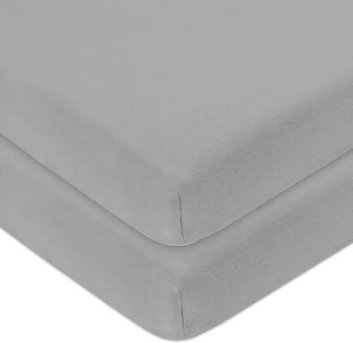 Miniatura 22 de TL Care Paquete de 2 sábanas bajeras ajustables 100% algodón natural de 39 x 27 pulgadas, suaves y transpirables para patio de juegos y colchón
