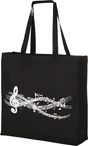 Bolsa grande de lona con fuelle para música, bolsa de piano perfecta para libros de piano y más, regalos para profesores de piano, bolsa de música