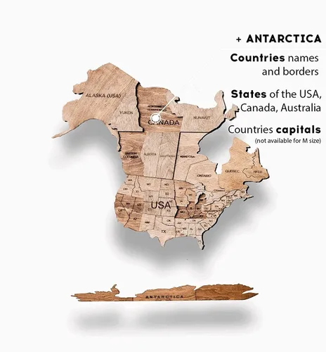 Miniatura 4 de Enjoy The Wood Mapa del mundo de madera 3D, arte para pared, decoración de pared de madera grande, idea de regalo de inauguración de la casa, mapa