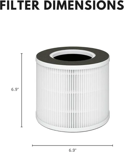 Miniatura 2 de Nispira VK-6067B - Filtro de repuesto para purificador de aire Vremi/Kokeki 3 en 1, carbón activado True HEPA, 4 paquetes