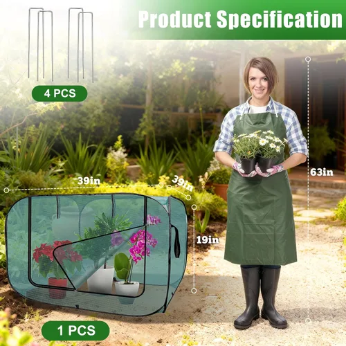 Miniatura 2 de RGQSUN 1 cubierta de malla de jardín desplegable de 39 x 39 x 19 pulgadas, cubierta grande para protección de plagas, cubierta de red de jardinería