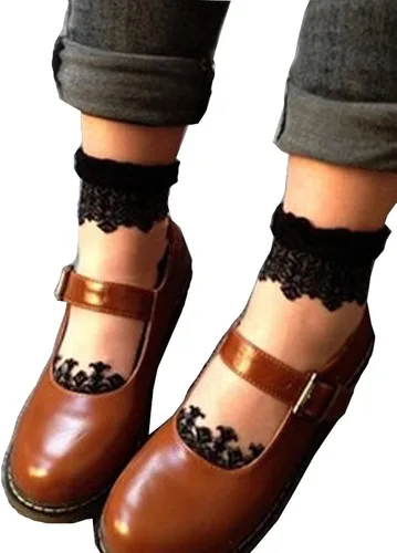 Miniatura 3 de Lovful 3 pares de calcetines cortos ultrafinos transparentes de encaje elástico para mujer